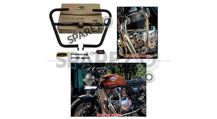 Royal Enfield GT and Interceptor 650cc Red Rooster Atlas Crash Guard Black - SPAREZO